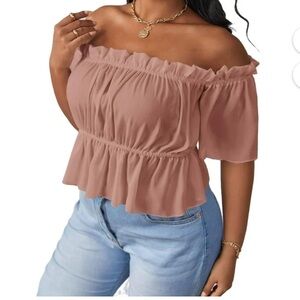SHEIN dusty pink off the shoulder top